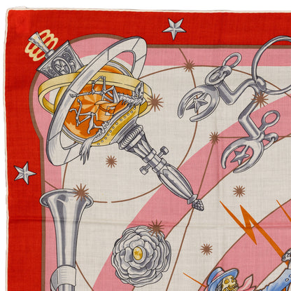 Hermès Shawl Chorus Stellarum - CS140 - Rouge Rose Multicolour - New Store Tag