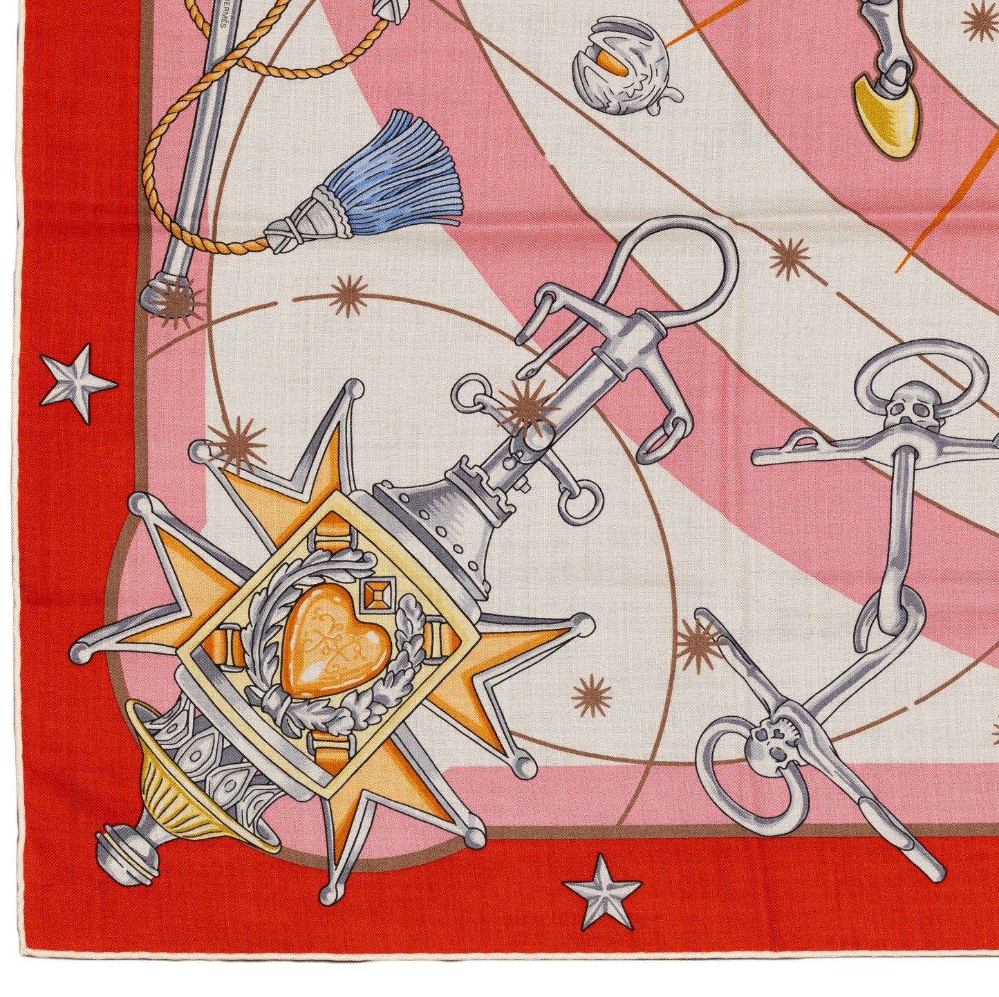 Hermès Shawl Chorus Stellarum - CS140 - Rouge Rose Multicolour - New Store Tag