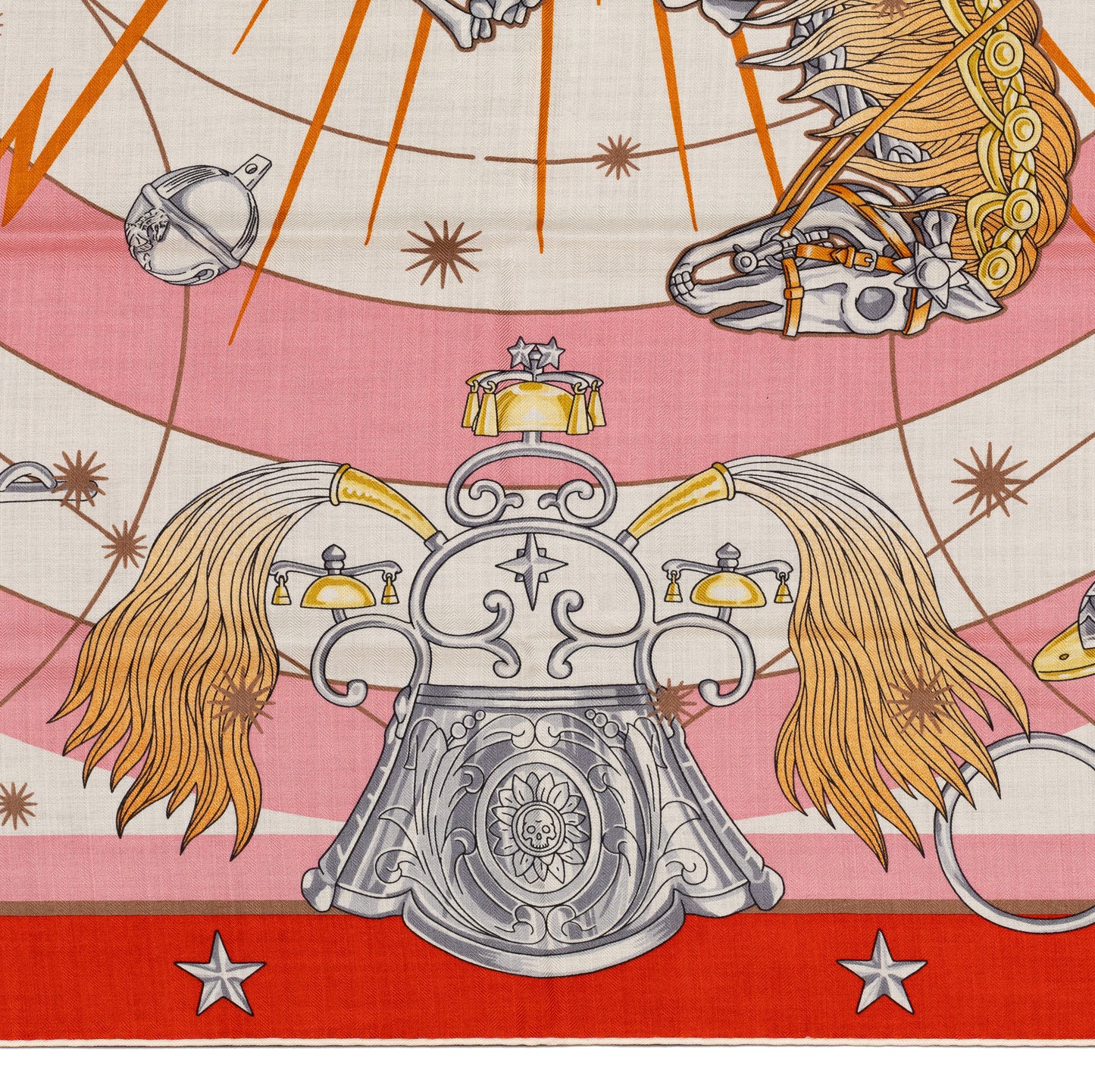 Hermès Shawl Chorus Stellarum - CS140 - Rouge Rose Multicolour - New Store Tag