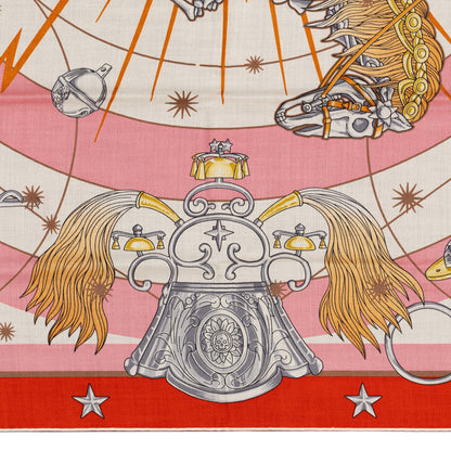 Hermès Shawl Chorus Stellarum - CS140 - Rouge Rose Multicolour - New Store Tag