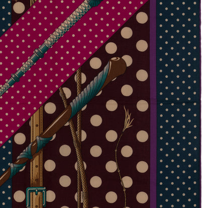 Hermès Shawl Clic Clac a Pois - CS140 - Ardoise Aubergine Fuchsia - NWSTS - 1703011404