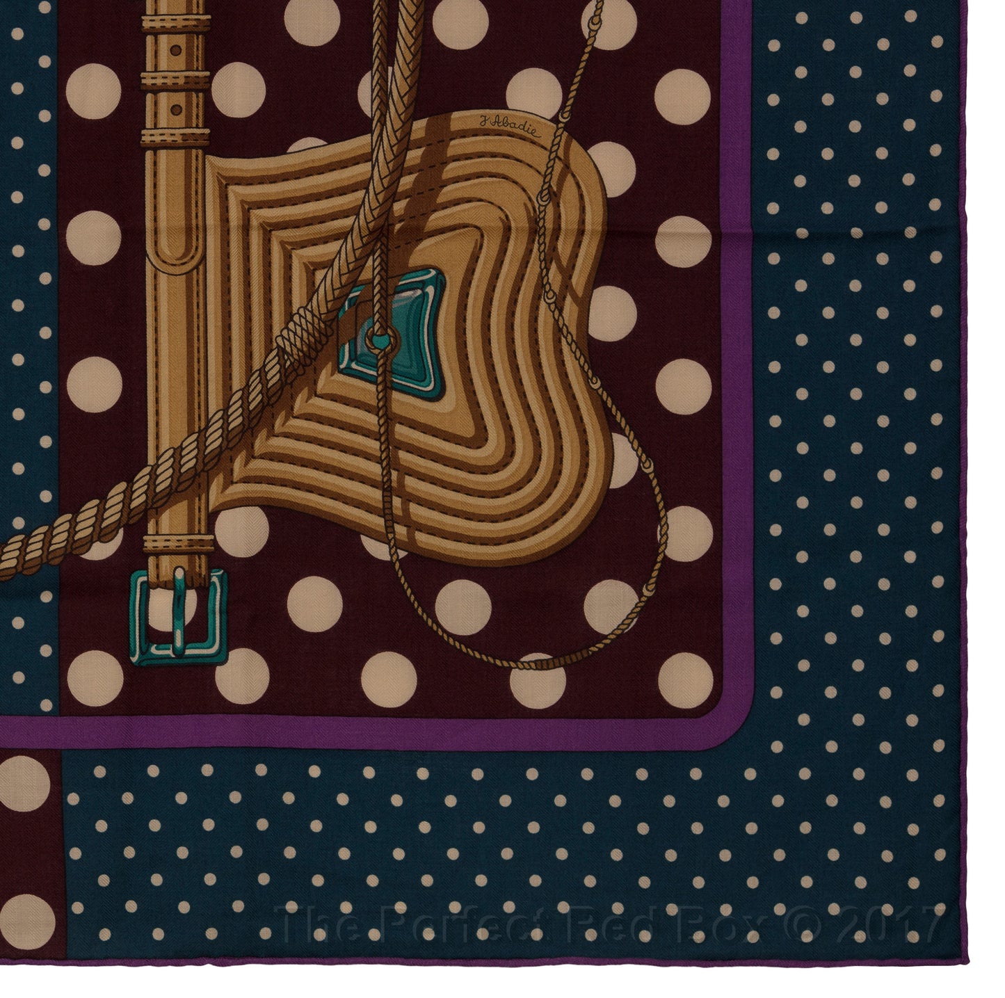 Hermès Shawl Clic Clac a Pois - CS140 - Ardoise Aubergine Fuchsia - NWSTS - 1703011404