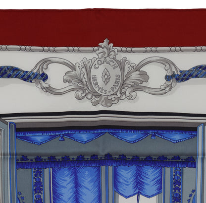 Hermes Silk Scarf 70cm - Coach – Dark Red White Ultramarine Blue – NWCTS – 1411290148