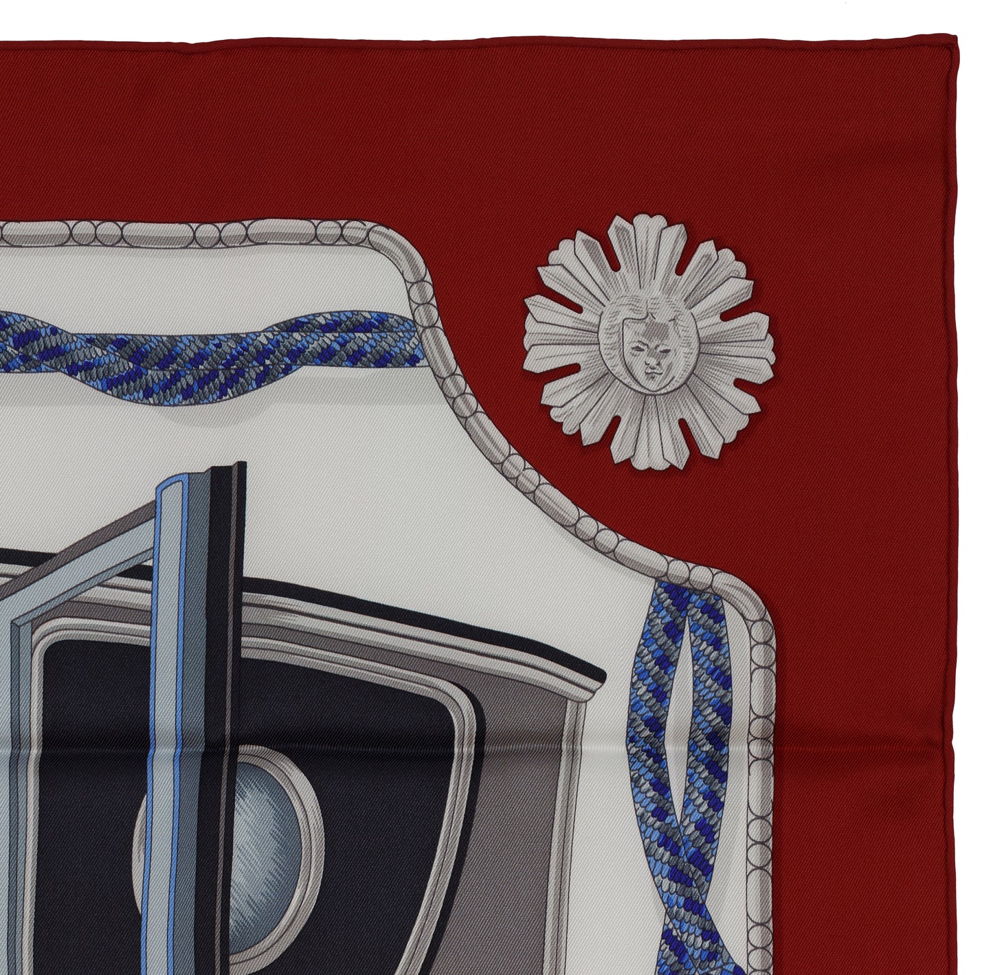 Hermes Silk Scarf 70cm - Coach – Dark Red White Ultramarine Blue – NWCTS – 1411290148
