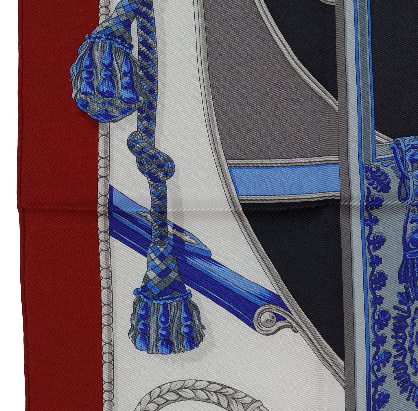 Hermes Silk Scarf 70cm - Coach – Dark Red White Ultramarine Blue – NWCTS – 1411290148