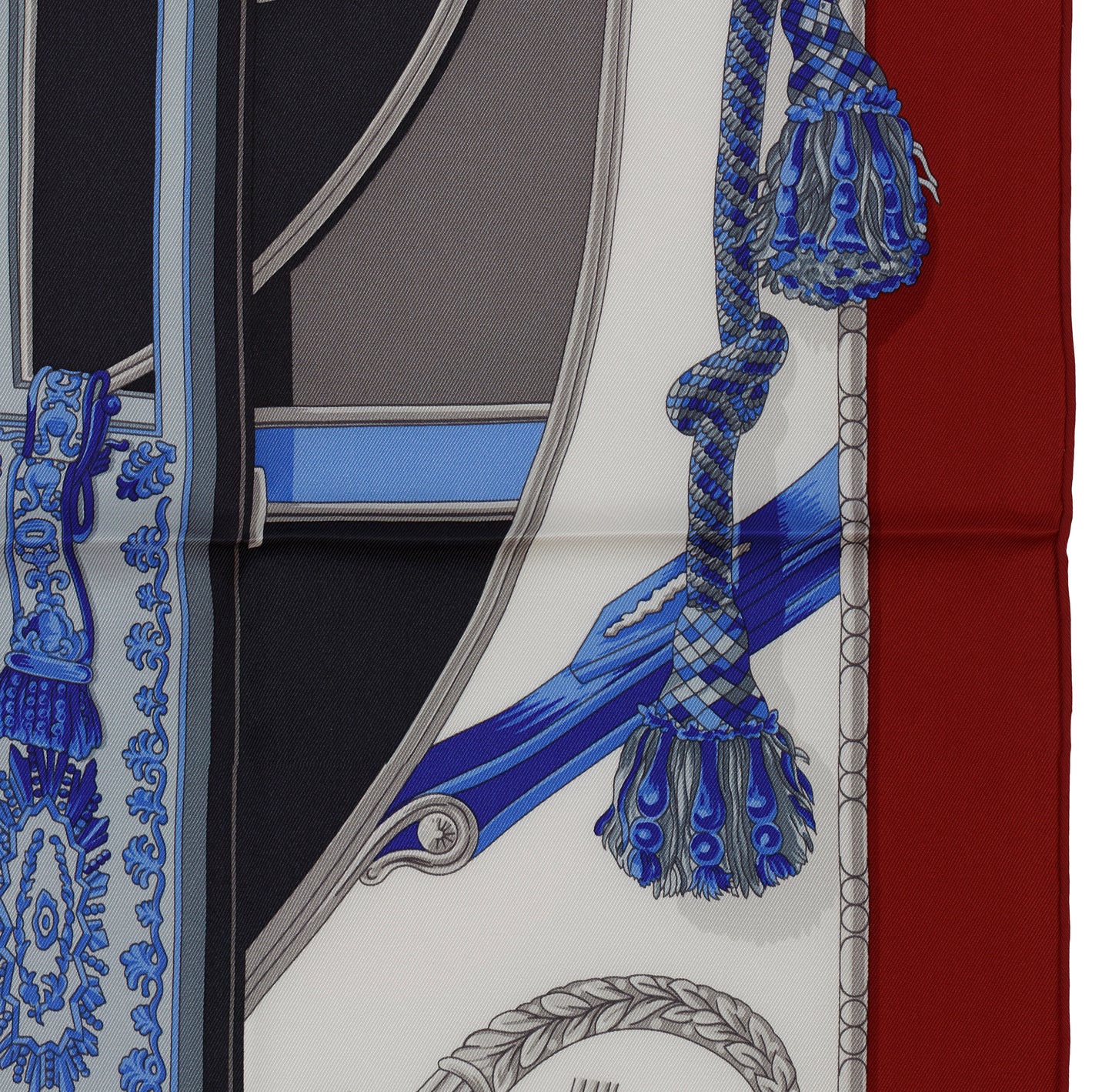 Hermes Silk Scarf 70cm - Coach – Dark Red White Ultramarine Blue – NWCTS – 1411290148