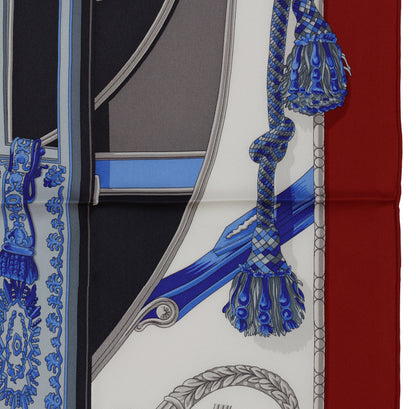 Hermes Silk Scarf 70cm - Coach – Dark Red White Ultramarine Blue – NWCTS – 1411290148