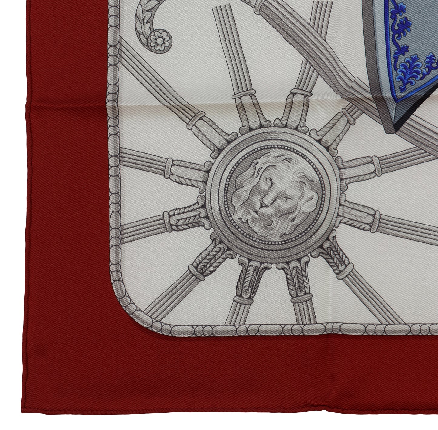 Hermes Silk Scarf 70cm - Coach – Dark Red White Ultramarine Blue – NWCTS – 1411290148
