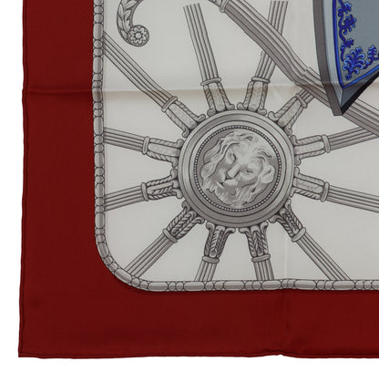 Hermes Silk Scarf 70cm - Coach – Dark Red White Ultramarine Blue – NWCTS – 1411290148