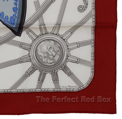 Hermes Silk Scarf 70cm - Coach – Dark Red White Ultramarine Blue – NWCTS – 1411290148