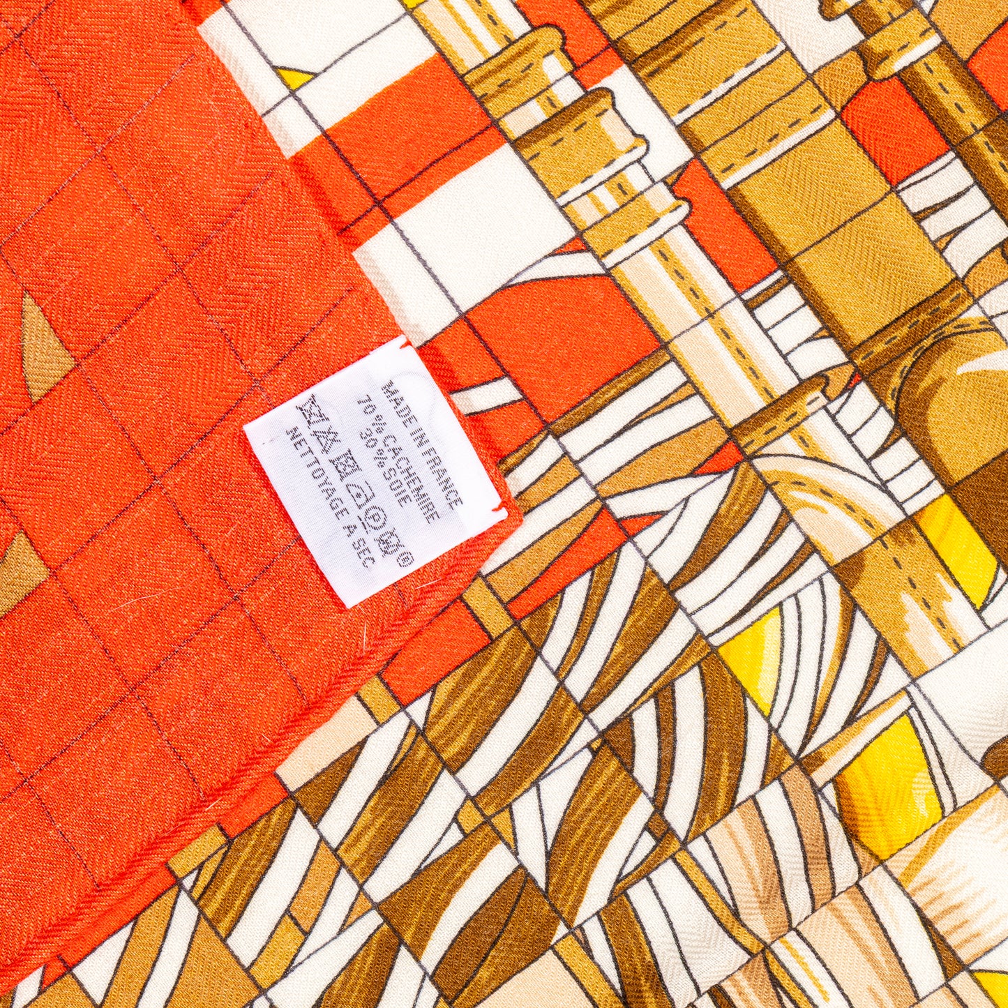 Hermès Coaching Deja Vu - CS140 - Orange Blanc Beige Dore - New With Care Tag