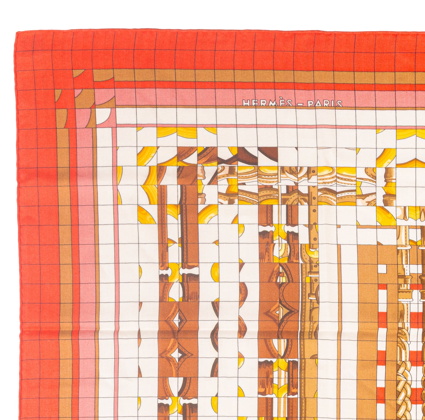 Hermès Coaching Deja Vu - CS140 - Orange Blanc Beige Dore - New With Care Tag