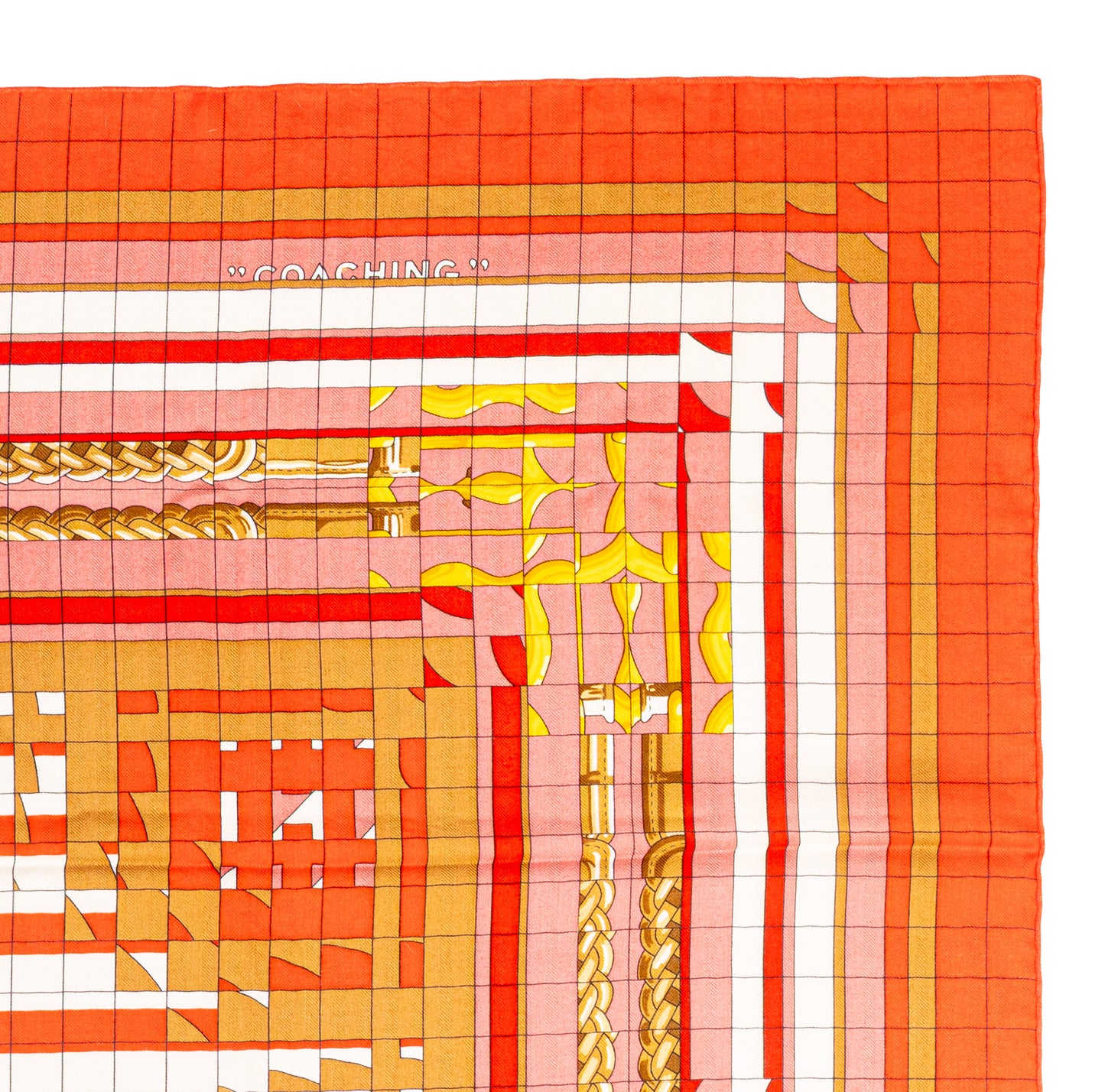 Hermès Coaching Deja Vu - CS140 - Orange Blanc Beige Dore - New With Care Tag