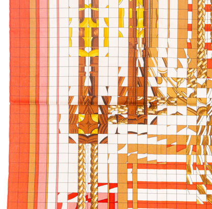 Hermès Coaching Deja Vu - CS140 - Orange Blanc Beige Dore - New With Care Tag