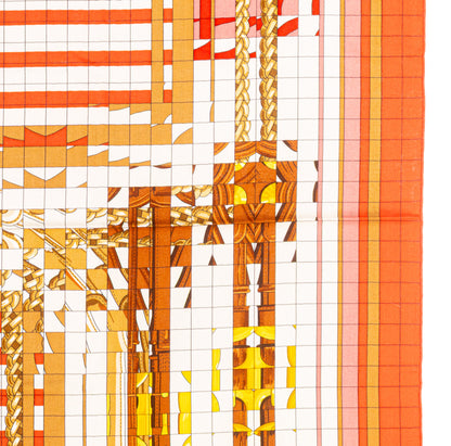 Hermès Coaching Deja Vu - CS140 - Orange Blanc Beige Dore - New With Care Tag