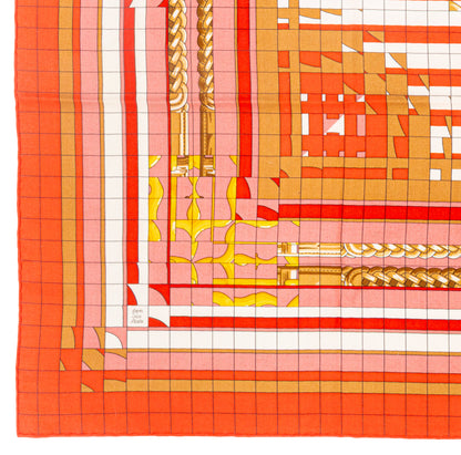 Hermès Coaching Deja Vu - CS140 - Orange Blanc Beige Dore - New With Care Tag