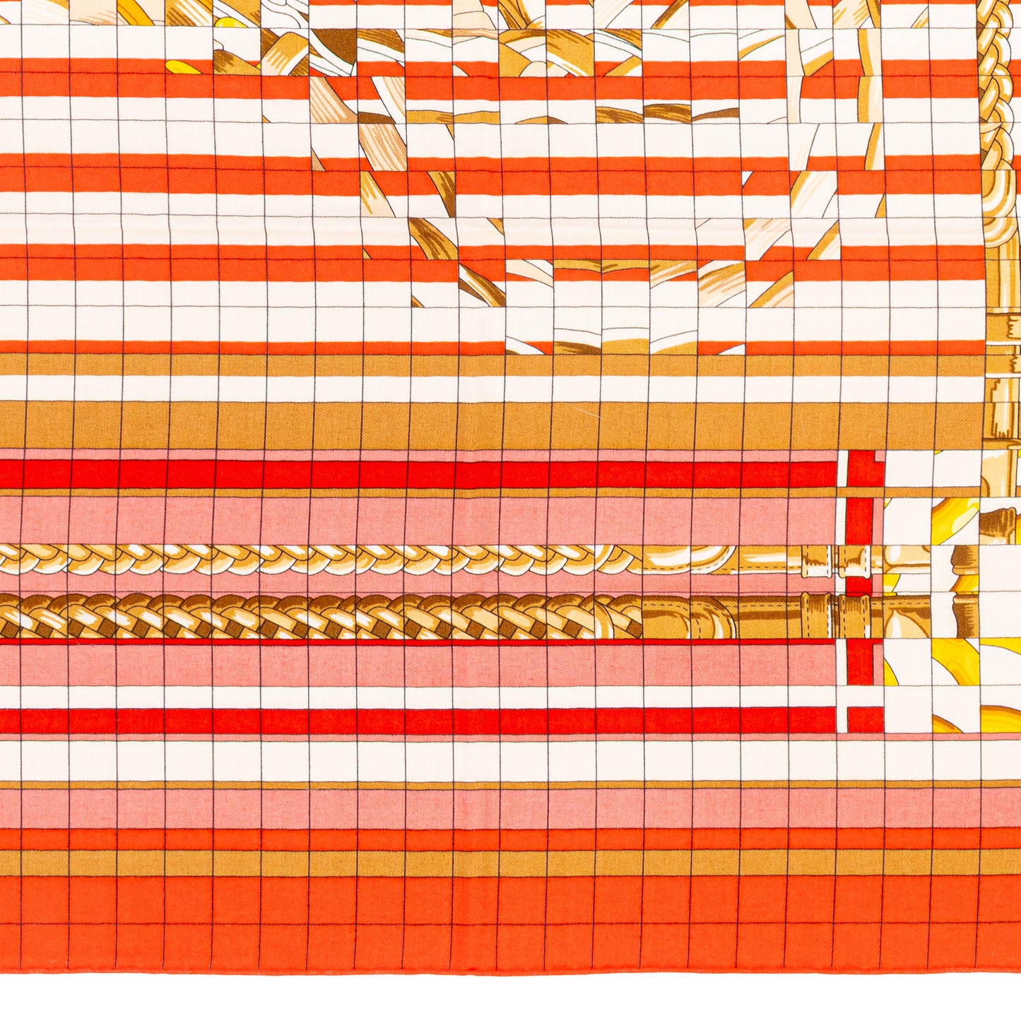 Hermès Coaching Deja Vu - CS140 - Orange Blanc Beige Dore - New With Care Tag