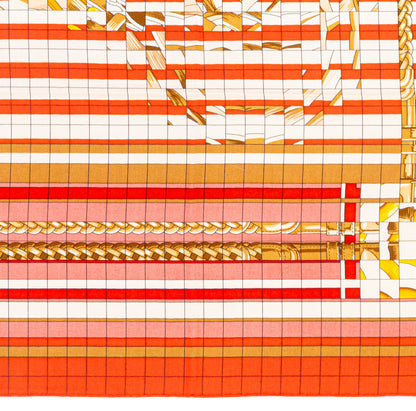 Hermès Coaching Deja Vu - CS140 - Orange Blanc Beige Dore - New With Care Tag