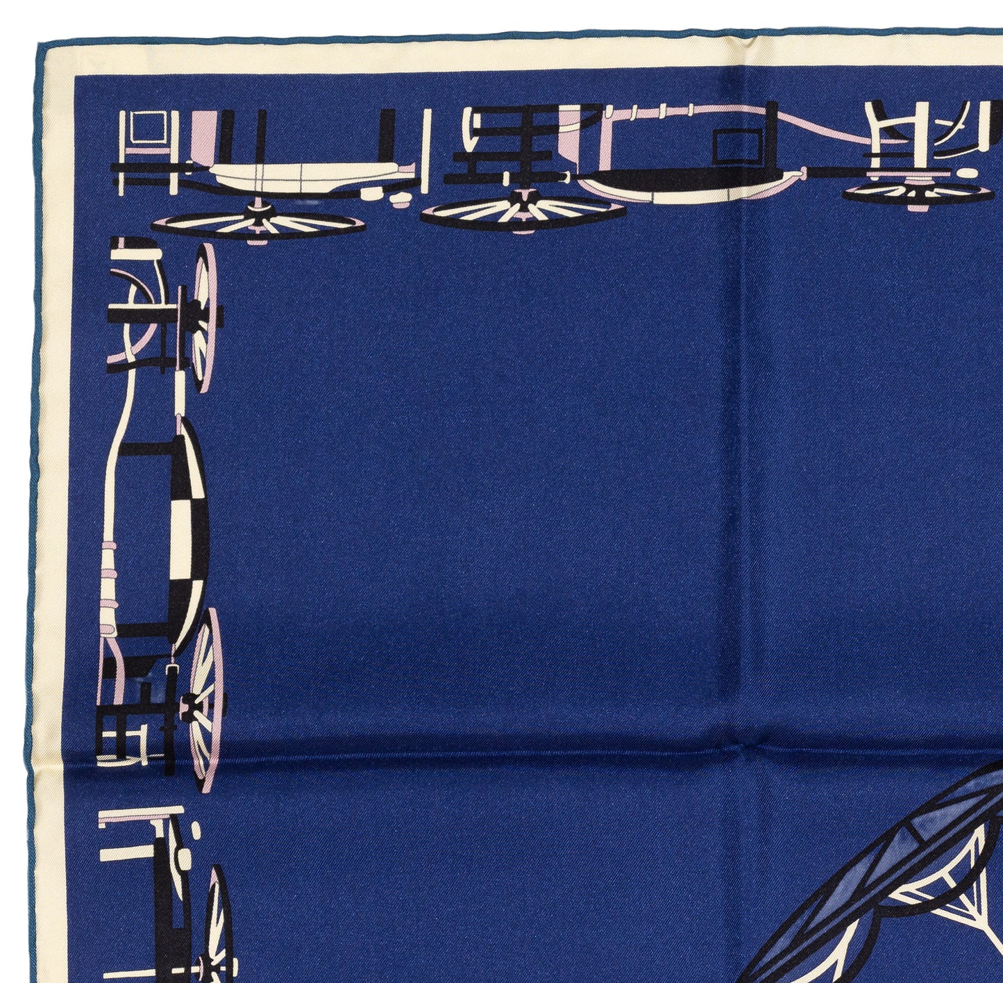 Hermes Scarf Complication Equestre - Marine Parme Blanc New Store Tag