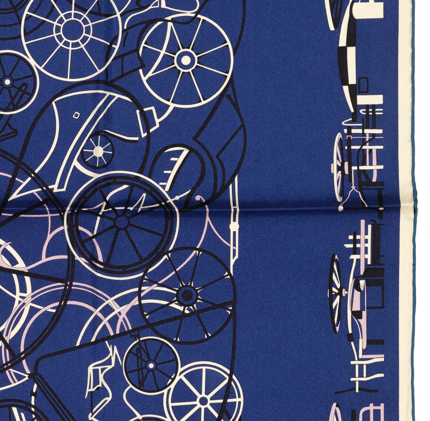 Hermes Scarf Complication Equestre - Marine Parme Blanc New Store Tag