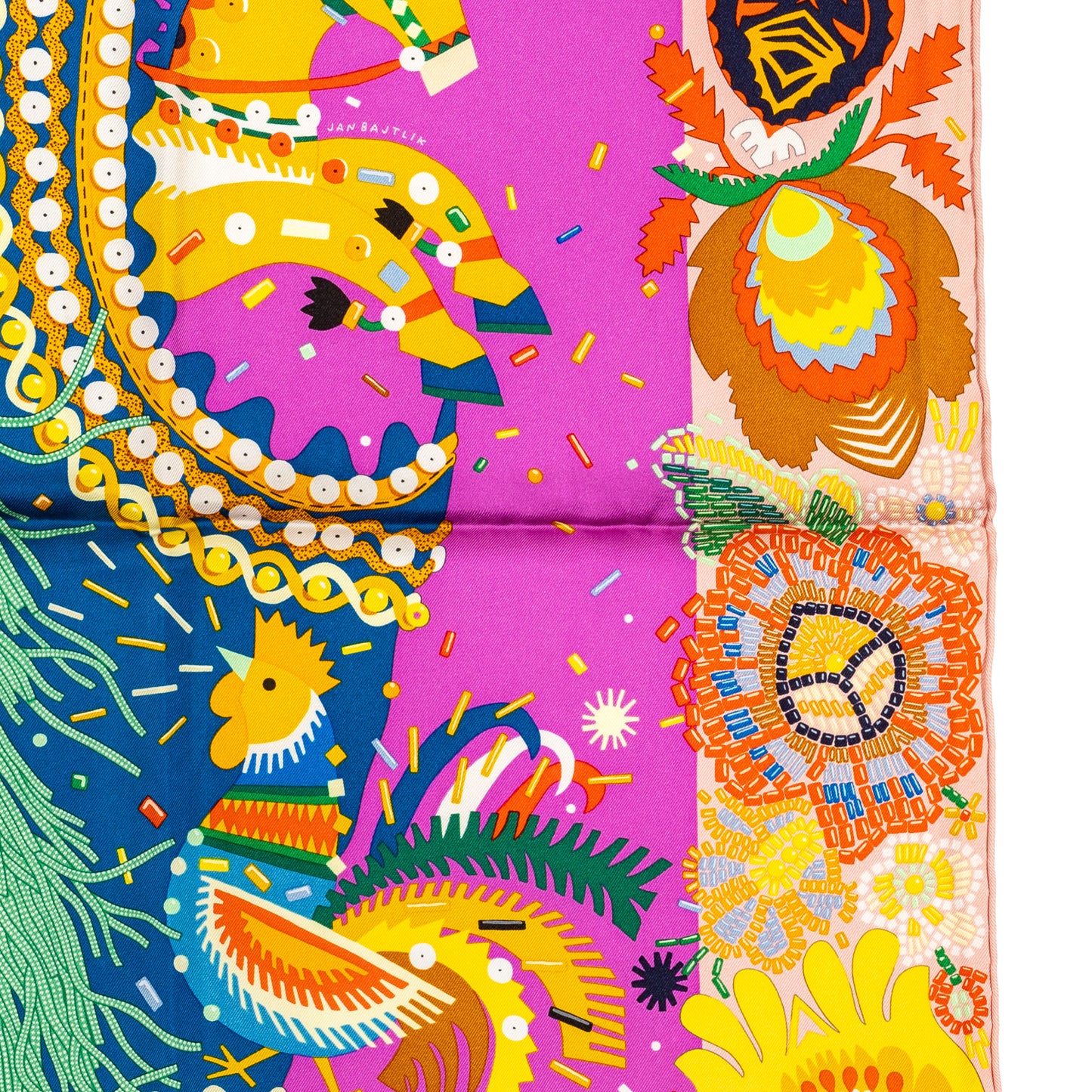 Hermes Scarf 90 Costume De Fête - Rose Poudre Cyclamen - NWSTS - 2511041805