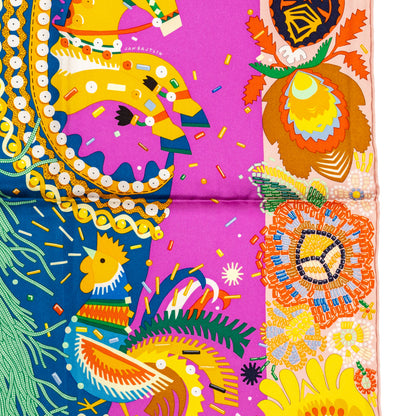 Hermes Scarf 90 Costume De Fête - Rose Poudre Cyclamen - NWSTS - 2511041805