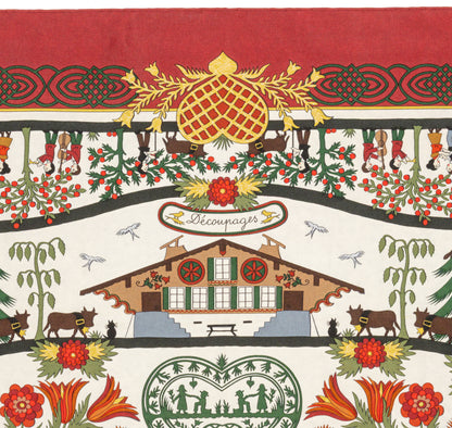 Hermes Silk Scarf Decoupages - Rouge Brique Vert Blanc Cassé - EXCWCT - 2606131622