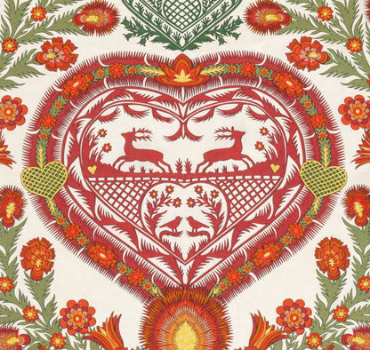Hermes Silk Scarf Decoupages - Rouge Brique Vert Blanc Cassé - EXCWCT - 2606131622