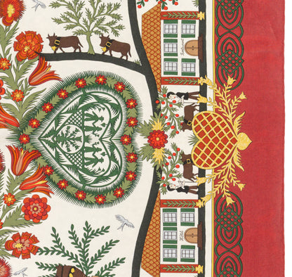 Hermes Silk Scarf Decoupages - Rouge Brique Vert Blanc Cassé - EXCWCT - 2606131622