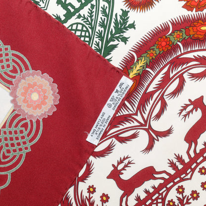 Hermes Silk Scarf Decoupages - Rouge Brique Vert Blanc Cassé - EXCWCT - 2606131622