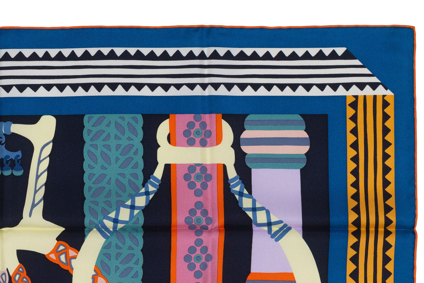 Hermes Scarf 90 Fantaisie D Etriers Cobalt Marine New Store Tag
