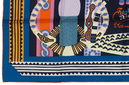 Hermes Scarf 90 Fantaisie D Etriers Cobalt Marine New Store Tag