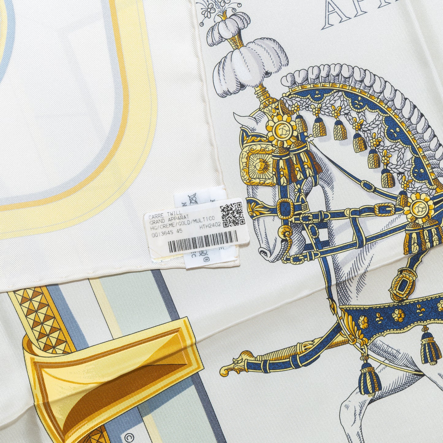 Hermes Silk Scarf Grand Apparat – Crème – Or – NWST - 2508161705