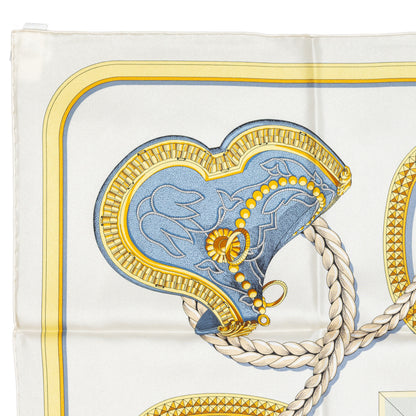 Hermes Silk Scarf Grand Apparat – Crème – Or – NWST - 2508161705