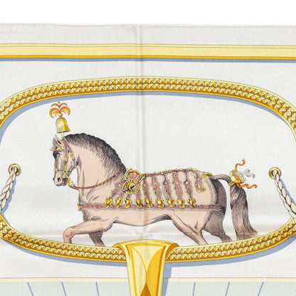 Hermes Silk Scarf Grand Apparat – Crème – Or – NWST - 2508161705