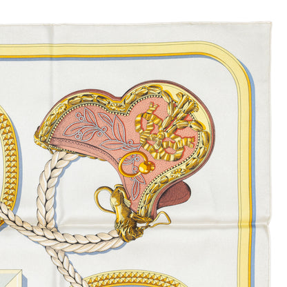 Hermes Silk Scarf Grand Apparat – Crème – Or – NWST - 2508161705