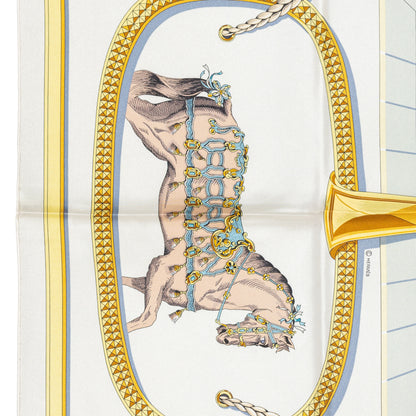 Hermes Silk Scarf Grand Apparat – Crème – Or – NWST - 2508161705