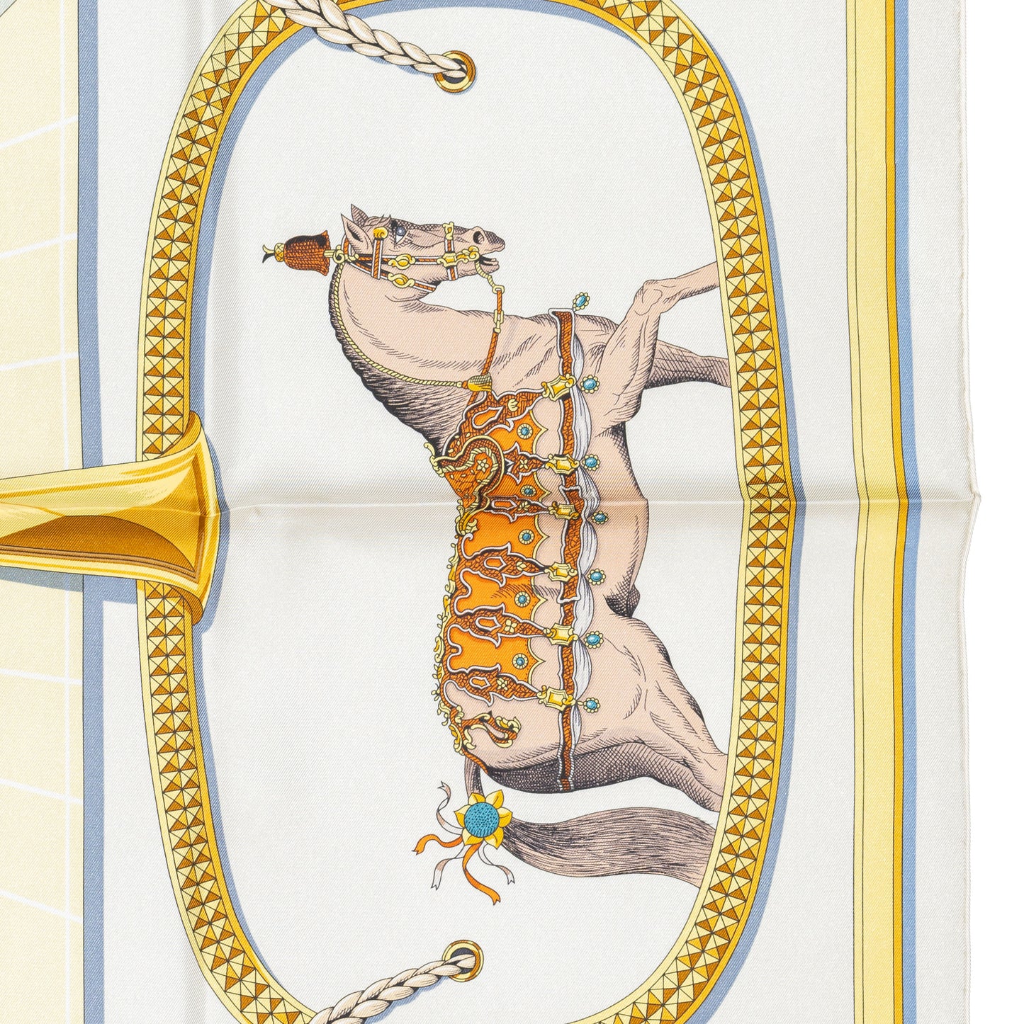 Hermes Silk Scarf Grand Apparat – Crème – Or – NWST - 2508161705