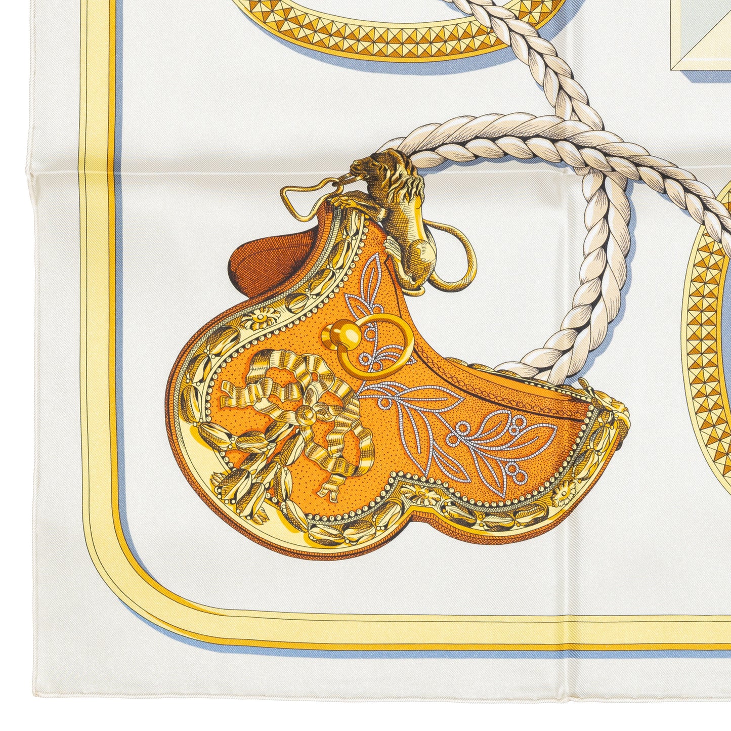 Hermes Silk Scarf Grand Apparat – Crème – Or – NWST - 2508161705