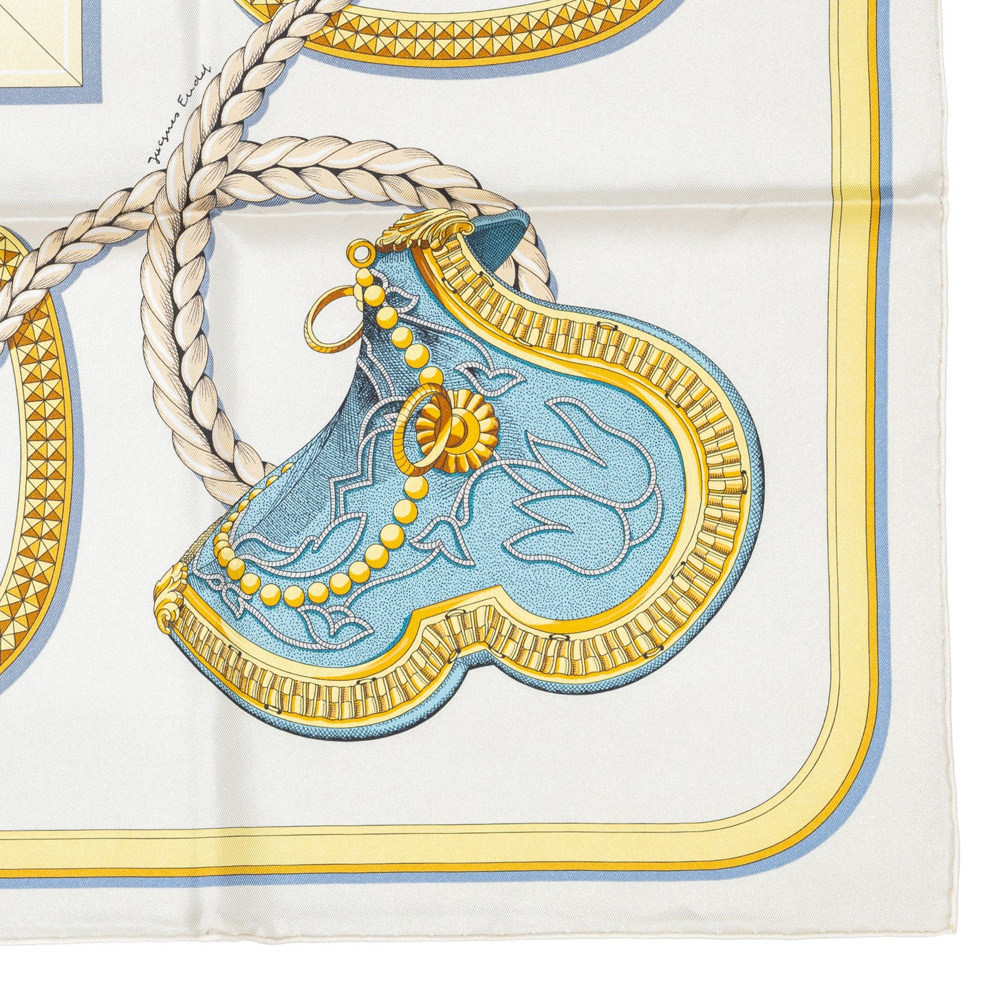Hermes Silk Scarf Grand Apparat – Crème – Or – NWST - 2508161705