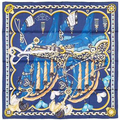 Hermes Scarf 90 Harnais de Coeur - Marine Fonce - NWSTS - 2601291132