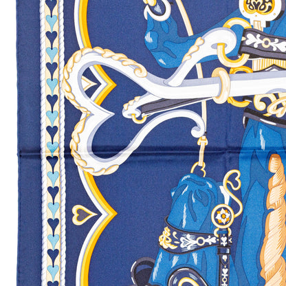 Hermes Scarf 90 Harnais de Coeur - Marine Fonce - NWSTS - 2601291132