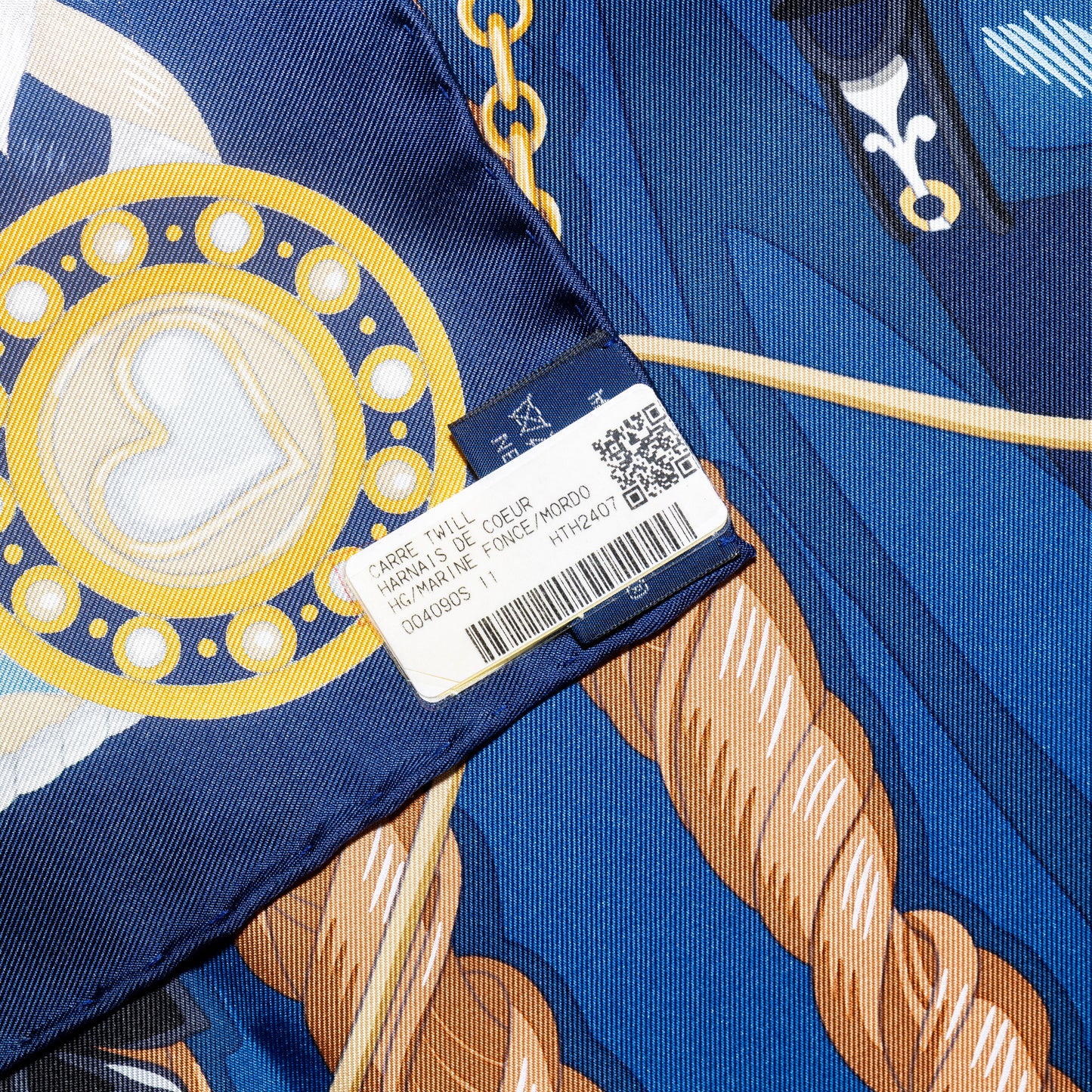 Hermes Scarf 90 Harnais de Coeur - Marine Fonce - NWSTS - 2601291132