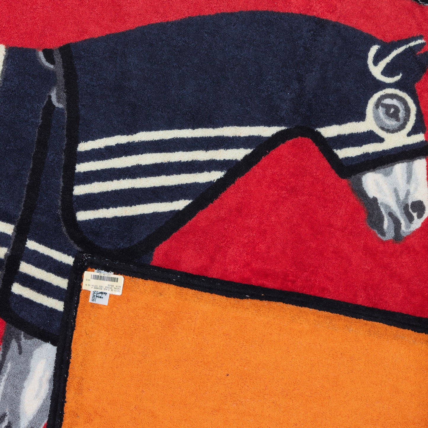 Hermes Beach Towel - Robacar a Cheval Black Red - Cotton NWCTS 2403301652