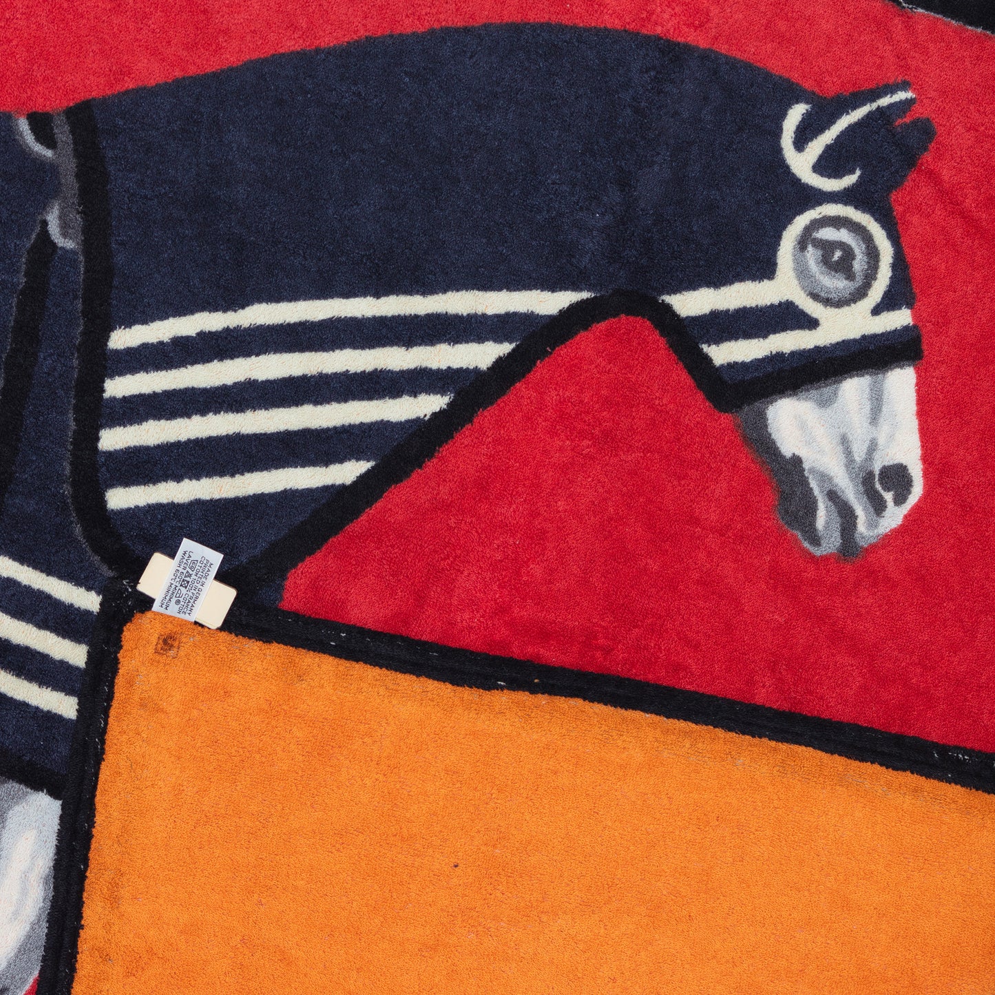 Hermes Beach Towel - Robacar a Cheval Black Red - Cotton NWCTS 2403301652