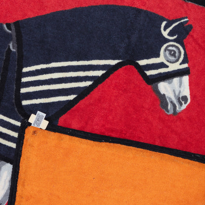 Hermes Beach Towel - Robacar a Cheval Black Red - Cotton NWCTS 2403301652