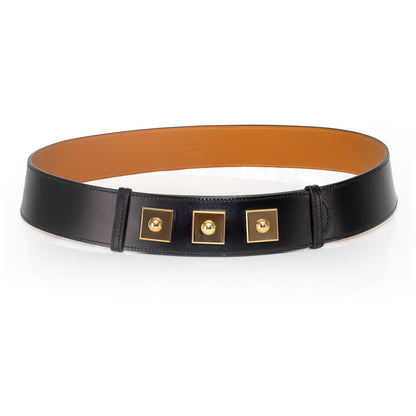 Hermes Belt Piano Gold HW - Black Leather NWOCTS - 2501111752