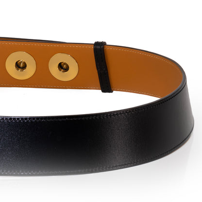 Hermes Belt Piano Gold HW - Black Leather NWOCTS - 2501111752