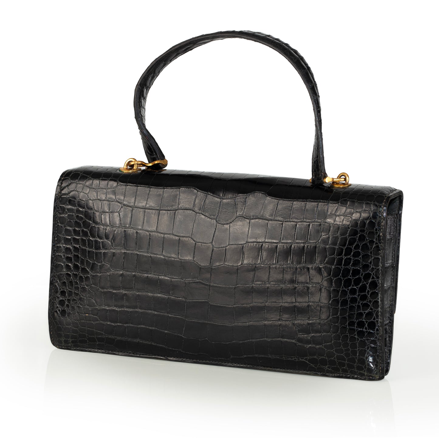 Hermes Bag Pallonnier Clutch Bag – Black Porosus Crocodile - Excellent Vintage Condition - Rare!