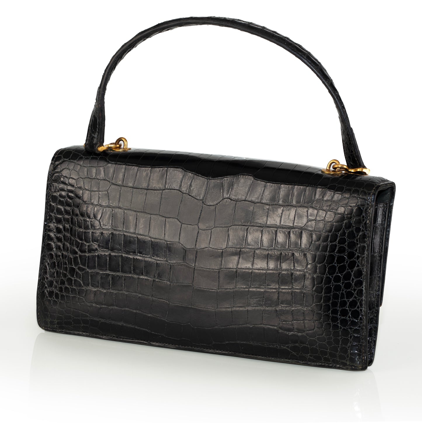 Hermes Bag Pallonnier Clutch Bag – Black Porosus Crocodile - Excellent Vintage Condition - Rare!